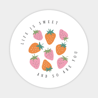 Danish pastel strawberries quote Magnet